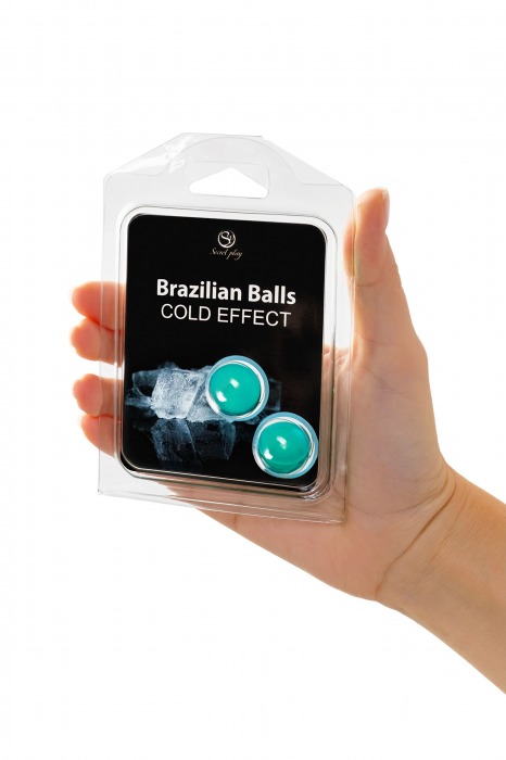 Набор из 2 шариков с массажным маслом Brazilian Balls с охлаждающим эффектом - Secret Play - купить с доставкой в Уфе