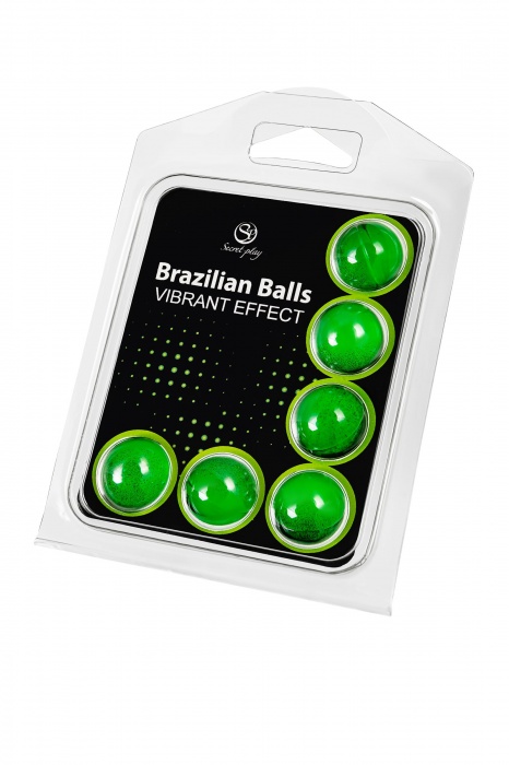 Набор из 6 шариков с массажным маслом Brazilian Balls с эффектом вибрации - Secret Play - купить с доставкой в Уфе