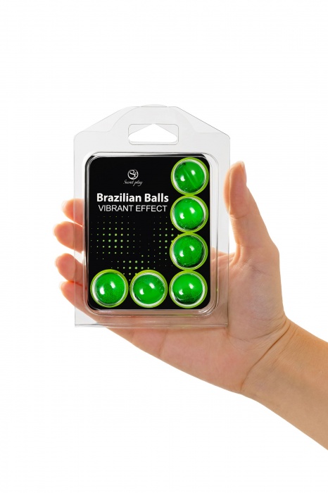 Набор из 6 шариков с массажным маслом Brazilian Balls с эффектом вибрации - Secret Play - купить с доставкой в Уфе