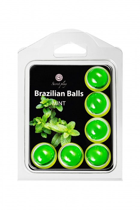 Набор из 6 шариков с массажным маслом Brazilian Balls с ароматом мяты - Secret Play - купить с доставкой в Уфе