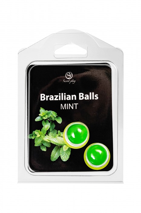 Набор из 2 шариков с массажным маслом Brazilian Balls с ароматом мяты - Secret Play - купить с доставкой в Уфе