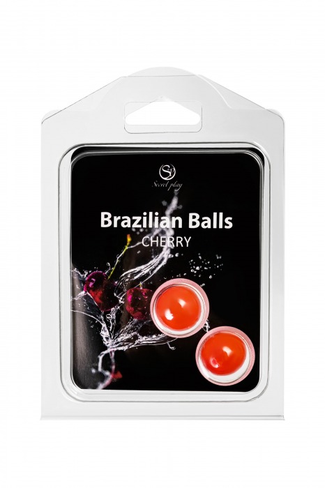 Набор из 2 шариков с массажным маслом Brazilian Balls с ароматом вишни - Secret Play - купить с доставкой в Уфе