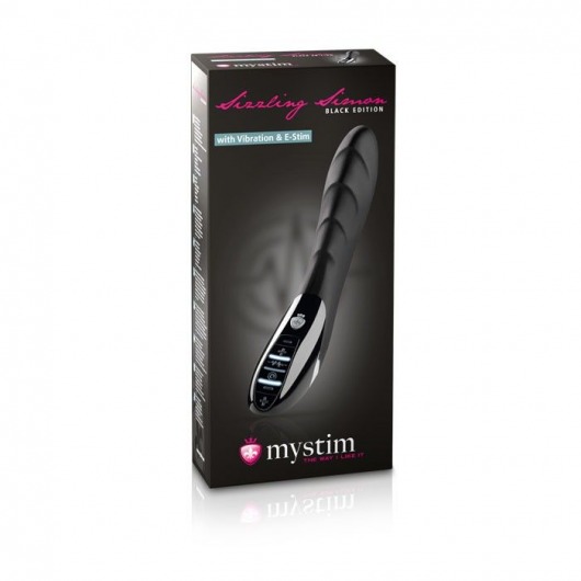 Вибратор с электростимуляцией Sizzling Simon Black Edition - 27 см. - MyStim - купить с доставкой в Уфе