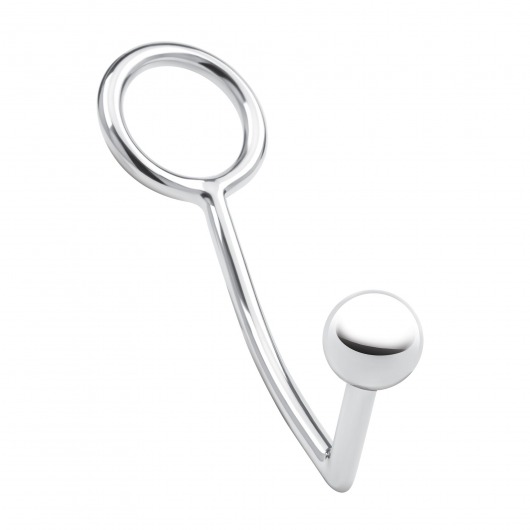 Кольцо на пенис с анальным стимулятором Stainless Steel Anal Hook   Cock Ring - BlueLine - в Уфе купить с доставкой