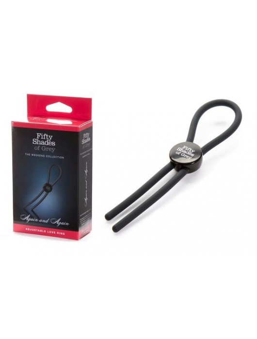 Тёмно-серое эрекционное кольцо с зажимом Again and Again Adjustable Cock Ring - Fifty Shades of Grey - в Уфе купить с доставкой