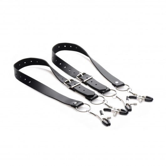 Ремни с зажимами для половых губ Spread Labia Spreader Straps with Clamps - XR Brands - купить с доставкой в Уфе
