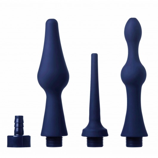 Набор из 3 универсальных насадок для анального душа Universal 3 Piece Silicone Enema Attachment Set - XR Brands - купить с доставкой в Уфе