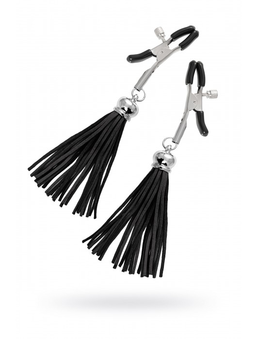 Зажимы на соски «Прищепки» с черными кисточками из замши - Pecado - купить с доставкой в Уфе