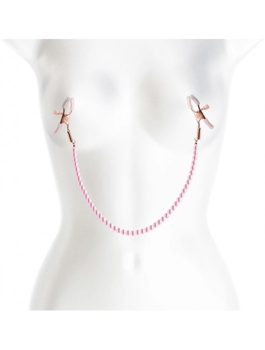 Зажимы на соски с розовыми бусами - Kanikule - купить с доставкой в Уфе