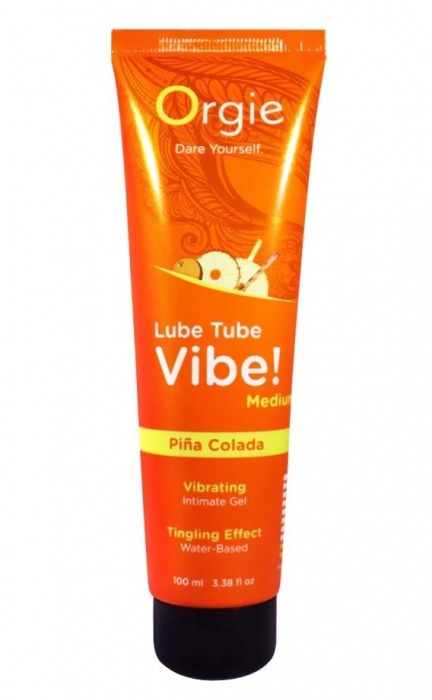 Гель с эффектом вибрации Lube Tube Vibe Medium Pina Colada - 100 мл. - ORGIE - купить с доставкой в Уфе