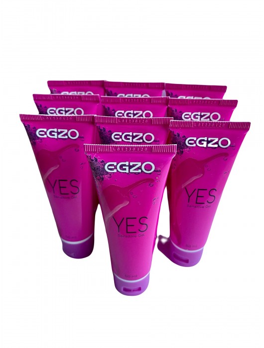 Набор из 10 согревающих лубрикантов на водной основе Egzo Yes (по 50 мл.) - EGZO - купить с доставкой в Уфе