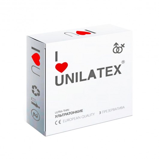 Ультратонкие презервативы Unilatex Ultra Thin - 3 шт. - Unilatex - купить с доставкой в Уфе