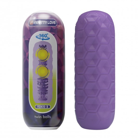 Фиолетовый мастурбатор Venus-X Twin balls - Baile - в Уфе купить с доставкой