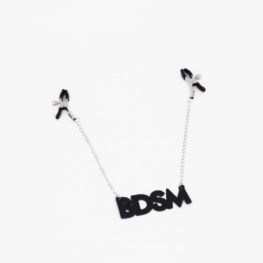 Зажимы на соски с кожаной подвеской BDSM - Crazy Handmade - купить с доставкой в Уфе