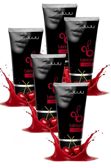 Набор из 5 съедобных лубрикантов JUJU со вкусом вишни - JuJu - купить с доставкой в Уфе
