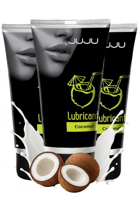 Набор из 3 съедобных лубрикантов JUJU со вкусом кокоса - JuJu - купить с доставкой в Уфе
