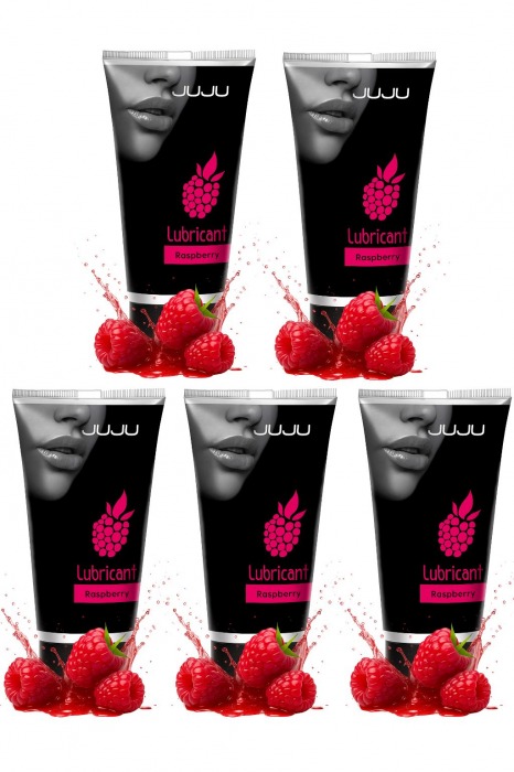 Набор из 5 съедобных лубрикантов JUJU со вкусом малины - JuJu - купить с доставкой в Уфе