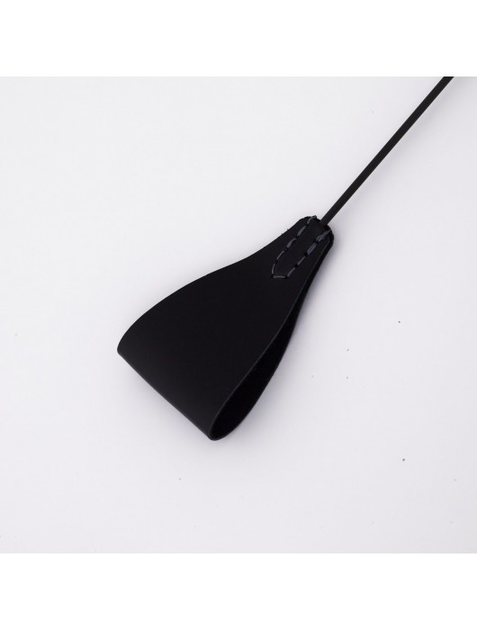 Стек с широким черным кожаным наконечником и металлической ручкой - 67 см. - Crazy Handmade - купить с доставкой в Уфе