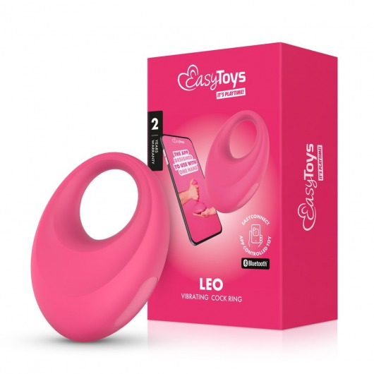 Розовое интерактивное эрекционное виброкольцо Leo - Easy toys - в Уфе купить с доставкой