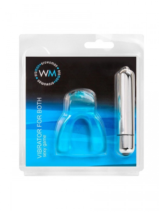 Голубая капа с вибропулей для оральных ласк - Erowoman-Eroman купить в Уфе с доставкой в Orgasmix.ru Голубая капа с вибропулей для оральных ласк - Erowoman-Eroman