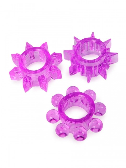 Набор из 3 лиловых эрекционных колец различной формы - Erowoman-Eroman - в Уфе купить с доставкой Набор из 3 лиловых эрекционных колец различной формы - Erowoman-Eroman - в Уфе купить с доставкой