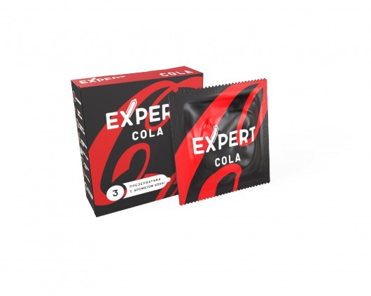 Презервативы с ароматом колы Expert Cola - 3 шт. - Expert - купить с доставкой в Уфе