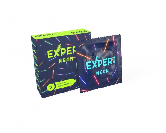 Светящиеся в темноте презервативы Expert Neon - 3 шт. - Expert - купить с доставкой в Уфе