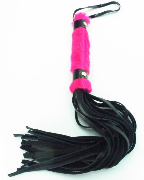 Нежная плеть с розовым мехом BDSM Light - 43 см. - БДСМ Арсенал - купить с доставкой в Уфе