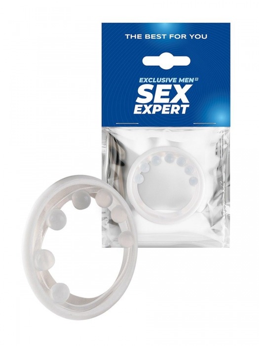 Эрекционное кольцо с мягкой стимулирующей насадкой - Sex Expert - в Уфе купить с доставкой