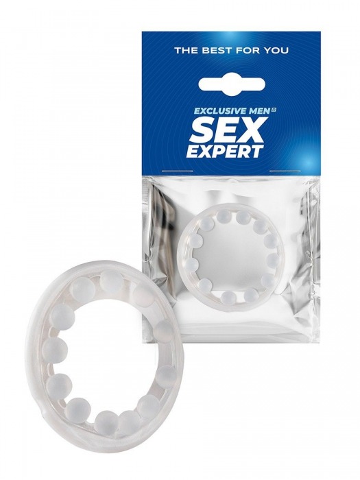 Эрекционное кольцо со стимулирующими шариками на поверхности - Sex Expert - в Уфе купить с доставкой