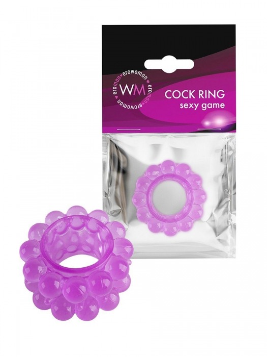 Лиловое эрекционное кольцо с 2 рядами стимулирующих шариков - Erowoman-Eroman - в Уфе купить с доставкой