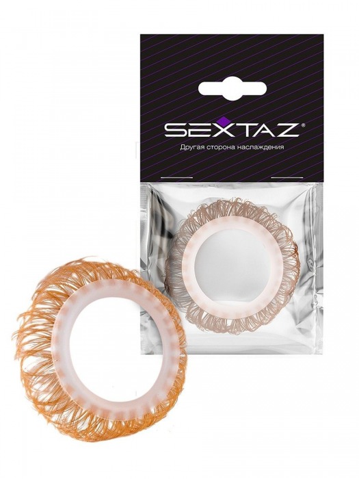 Эрекционное кольцо с бежевыми «ресничками» - Sextaz - в Уфе купить с доставкой