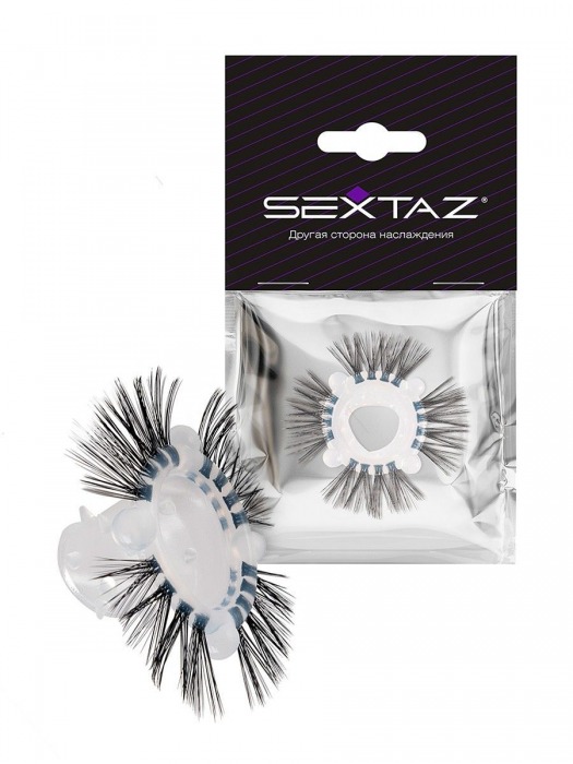 Эластичное эрекционное кольцо с черными «ресничками» - Sextaz - в Уфе купить с доставкой