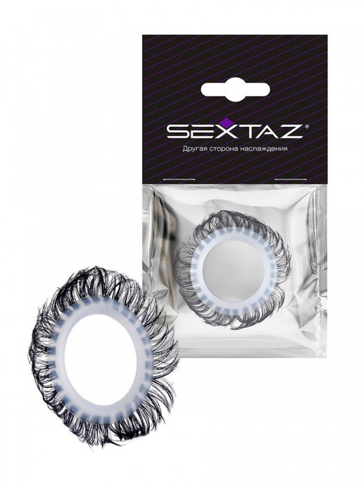 Эластичное эрекционное колечко с черными «ресничками» - Sextaz - в Уфе купить с доставкой
