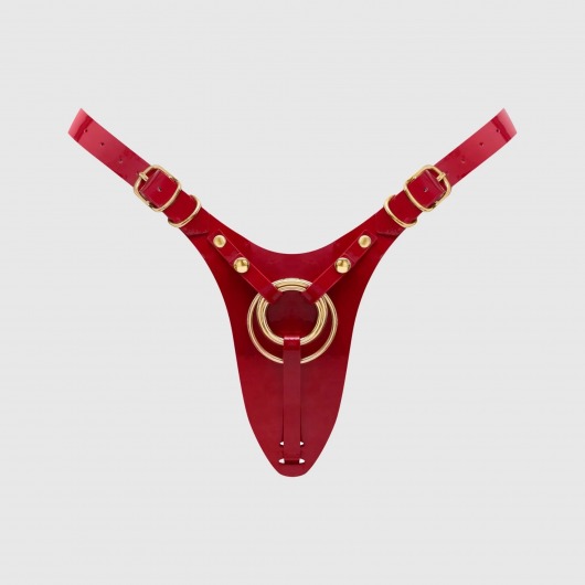 Красный пояс для фиксации насадок Strap-On-Me Leatherette Harness Fabulous - Strap-on-me - купить с доставкой в Уфе