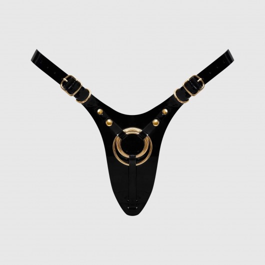 Черный пояс для фиксации насадок Strap-On-Me Leatherette Harness Fabulous - Strap-on-me - купить с доставкой в Уфе