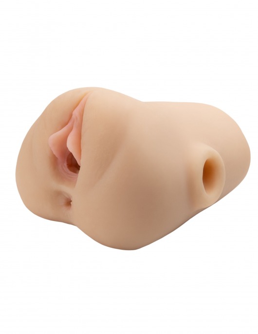 Телесный мастурбатор с вибрацией Double Pounder Vibrating Squeeze Stroker - Pipedream - в Уфе купить с доставкой