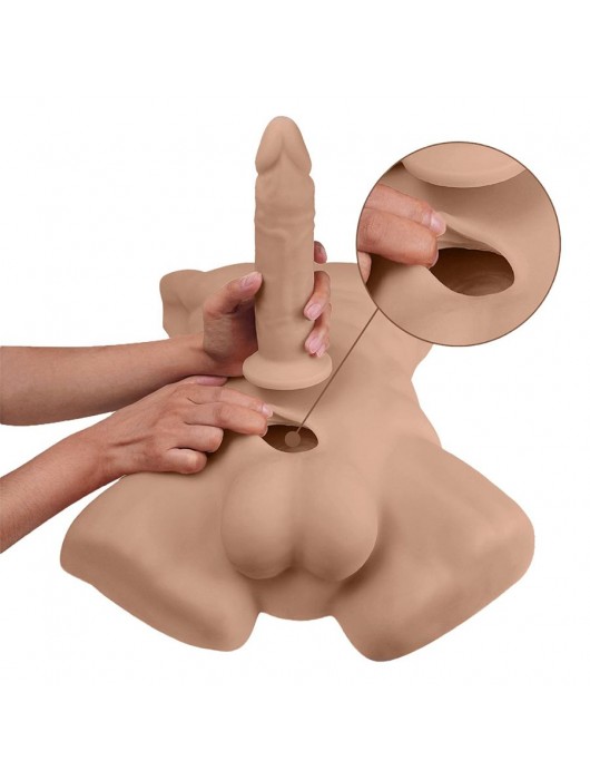 Карамельный мужской торс с фаллоимитатором SILEXD Apollo L 7 - Adrien Lastic