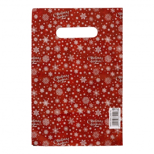 Красный подарочный новогодний пакет с вырубной ручкой (20х30 см) - Сима-Ленд - купить с доставкой в Уфе