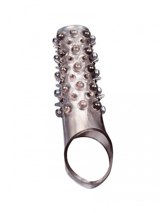 Дымчатая насадка на пенис с шипами и выпуклостями - 12 см. - Sex Expert - в Уфе купить с доставкой