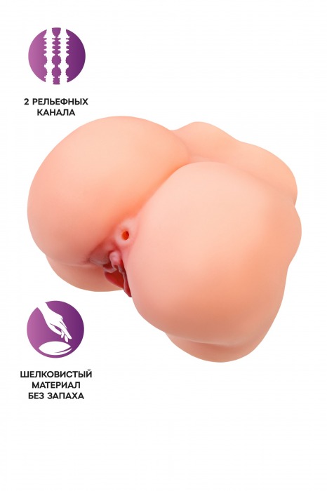 Реалистичный мастурбатор в форме попки с 2 любовными входами - No Name - в Уфе купить с доставкой