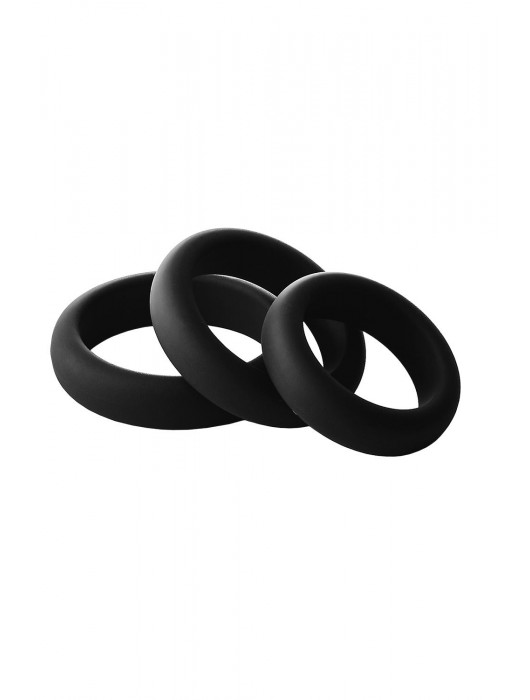 Набор из 3 черных эрекционных колец Smooth Silicone Cockring Pack - Dream Toys - в Уфе купить с доставкой