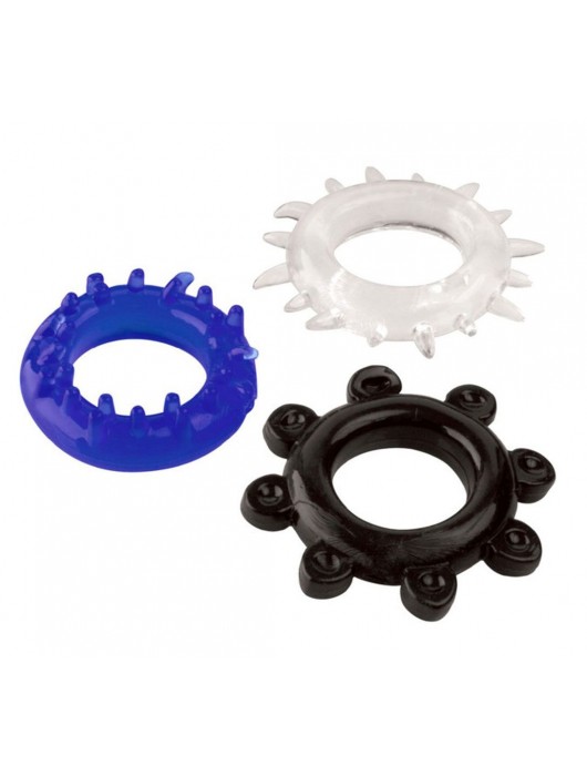 Набор из 3 эрекционных колец разного цвета и рельефа - Boys of Toys - в Уфе купить с доставкой