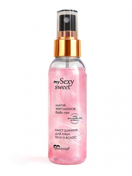Мист для лица, тела и волос Sexy Sweet с ароматом бабл-гам, шиммером и феромонами - 95 мл. -  - Магазин феромонов в Уфе