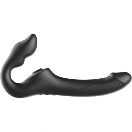 Черный безремневой страпон с 3 моторами - Ibiza - купить с доставкой в Уфе