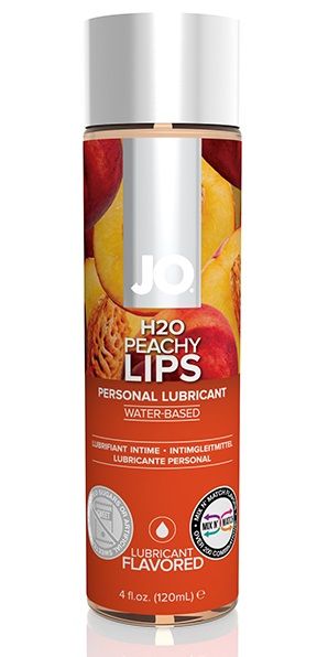 Лубрикант на водной основе с ароматом персика JO Flavored Peachy Lips - 120 мл. - System JO - купить с доставкой в Уфе