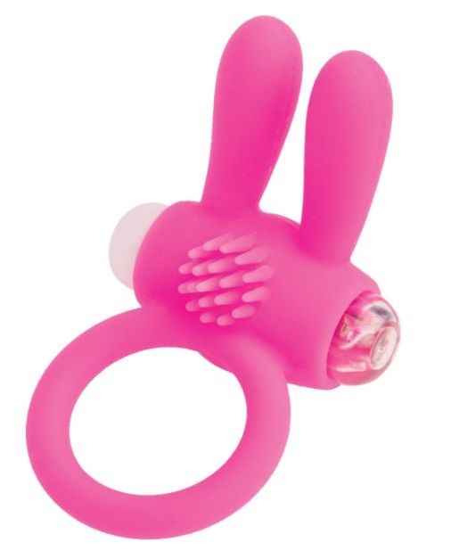 Розовое эрекционное виброкольцо A-toys с ушками - A-toys - в Уфе купить с доставкой