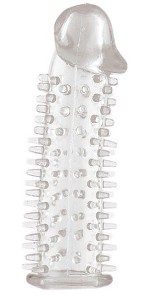 Прозрачная насадка на половой член с закрытой головкой и шипами - 12,5 см. - ToyFa - в Уфе купить с доставкой
