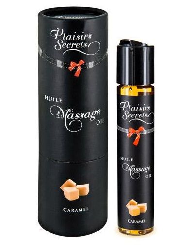 Массажное масло с ароматом карамели Huile de Massage Gourmande Caramel - 59 мл. - Plaisir Secret - купить с доставкой в Уфе