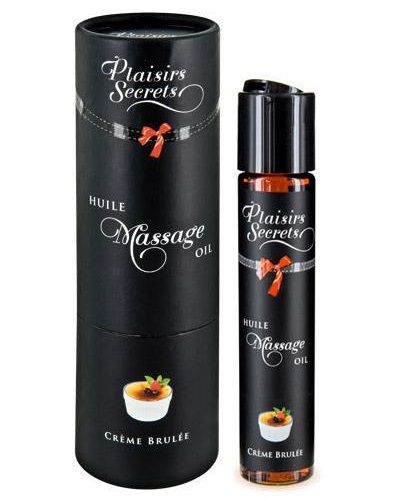 Массажное масло с ароматом крем брюле Huile de Massage Gourmande Creme Brulée - 59 мл. - Plaisir Secret - купить с доставкой в Уфе